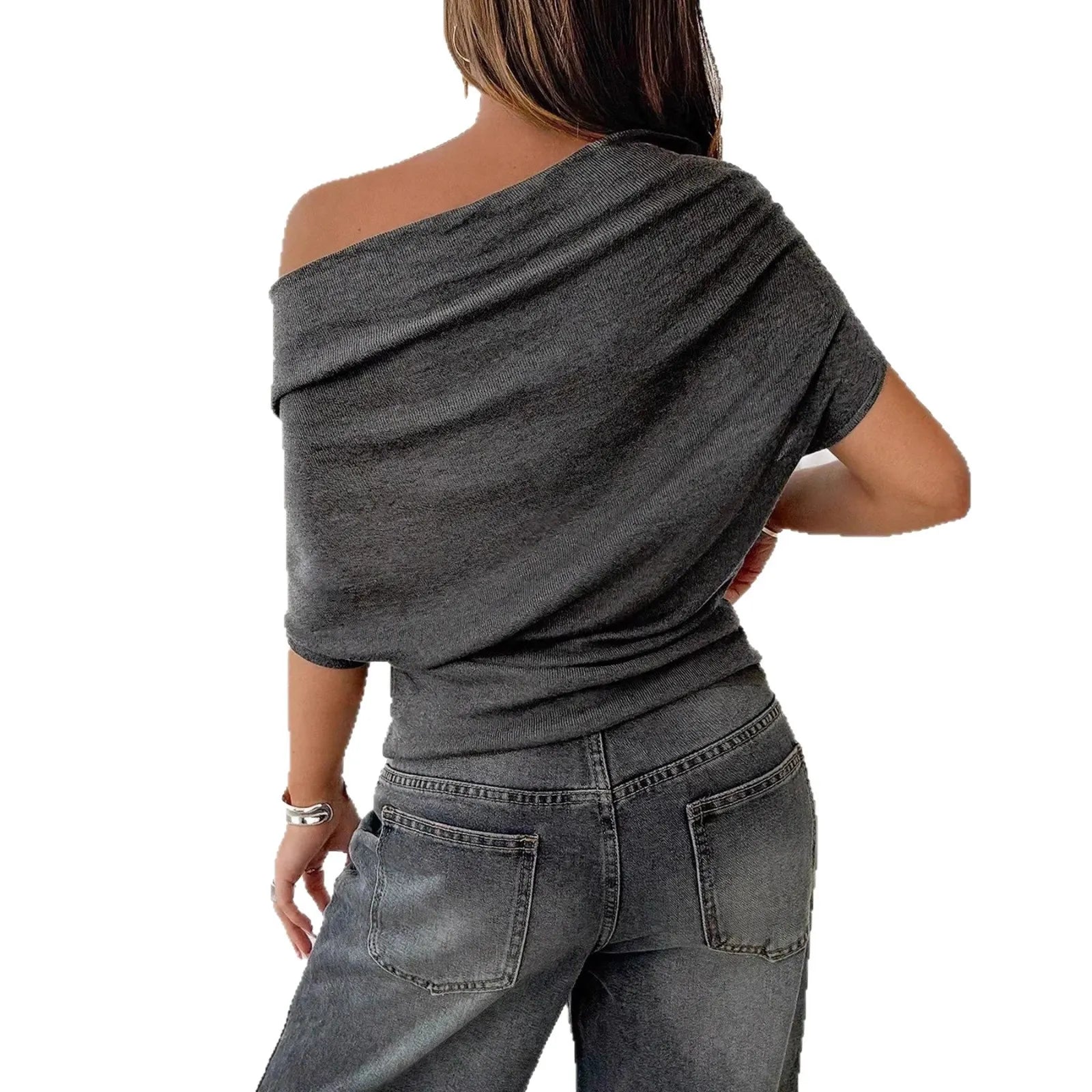 Draped One-Shoulder Top