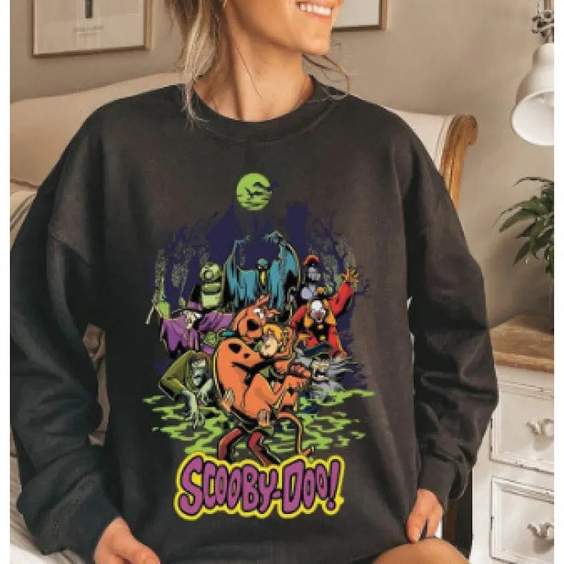Halloween Leopard Pumpkin Print Crew Neck Sweatshirt