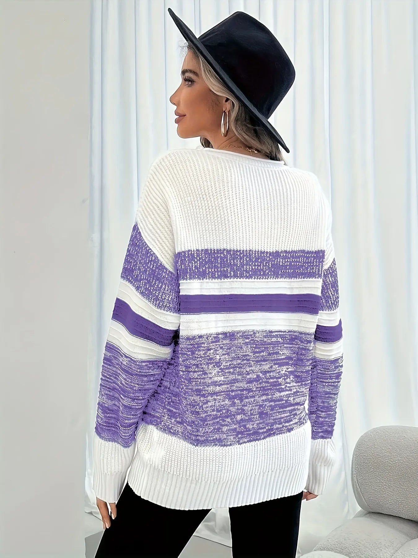 striped mixed-wool sweater pullover