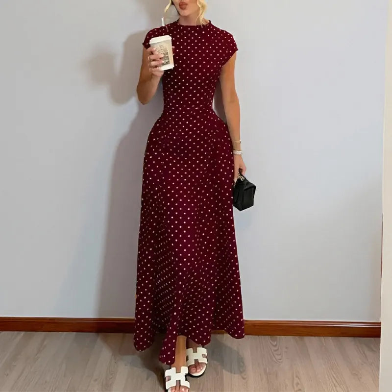 Cap Sleeve Fit-and-Flare Midi Dress