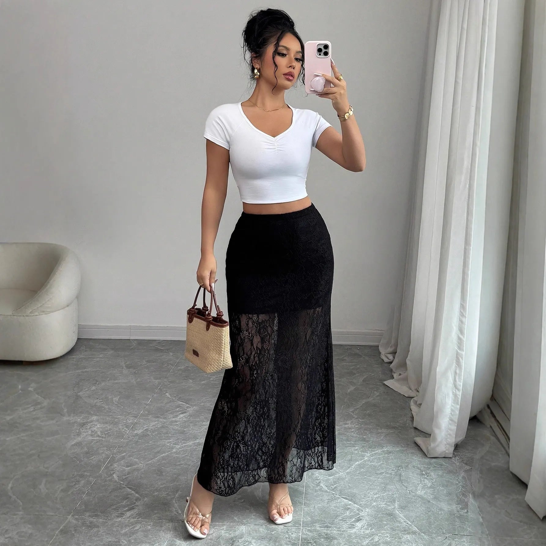 Lace Mermaid Maxi Skirt
