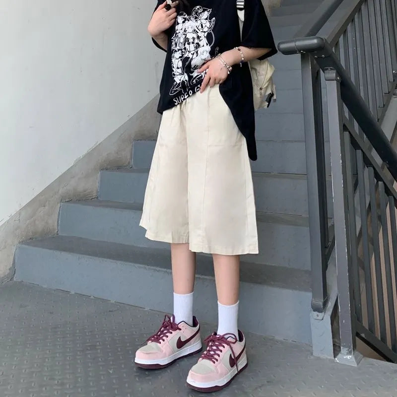 High Waist Straight Five-Point Casual Shorts