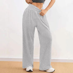 High Waist Elastic Wide Leg Casual Pants