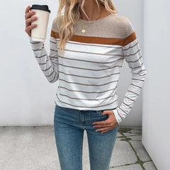 Color Block Stripe Long Sleeve T-Shirt