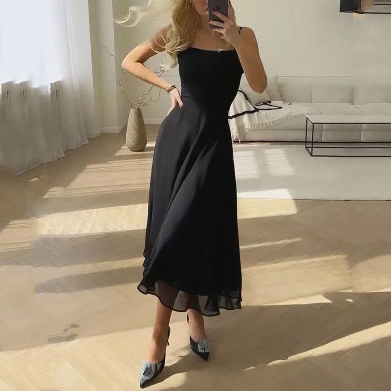 Spaghetti Strap Chiffon Maxi Dress
