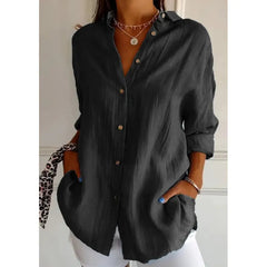 Solid Color Button Down Long Sleeve Shirt,