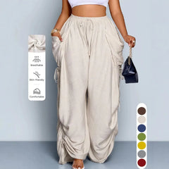 Plus Size High Waisted Wide Leg Pants