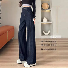 High Waist Wide Leg Denim Jeans