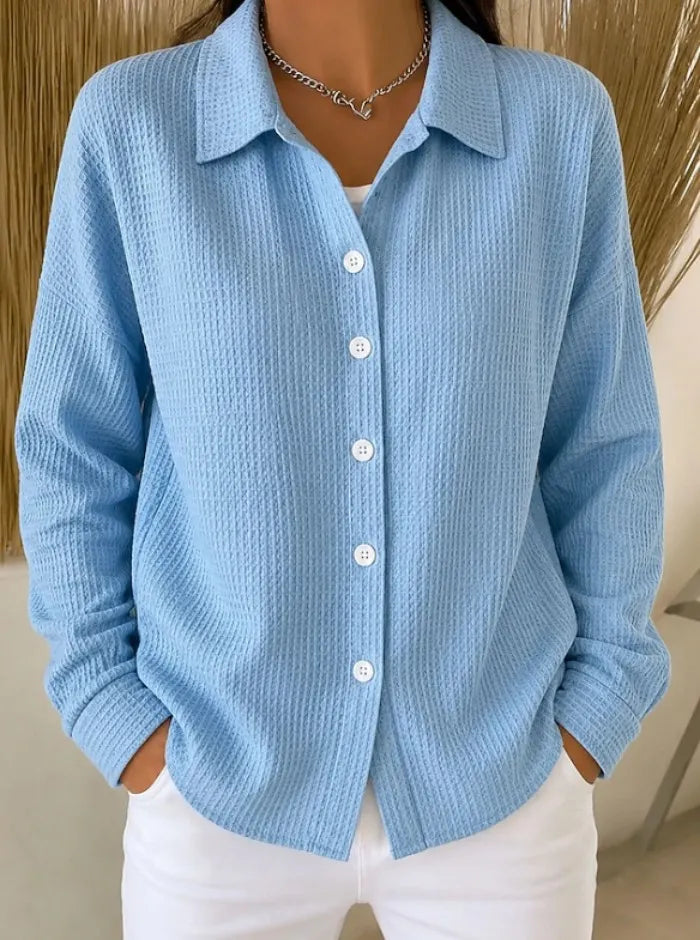 Solid Color Lapel Shirt