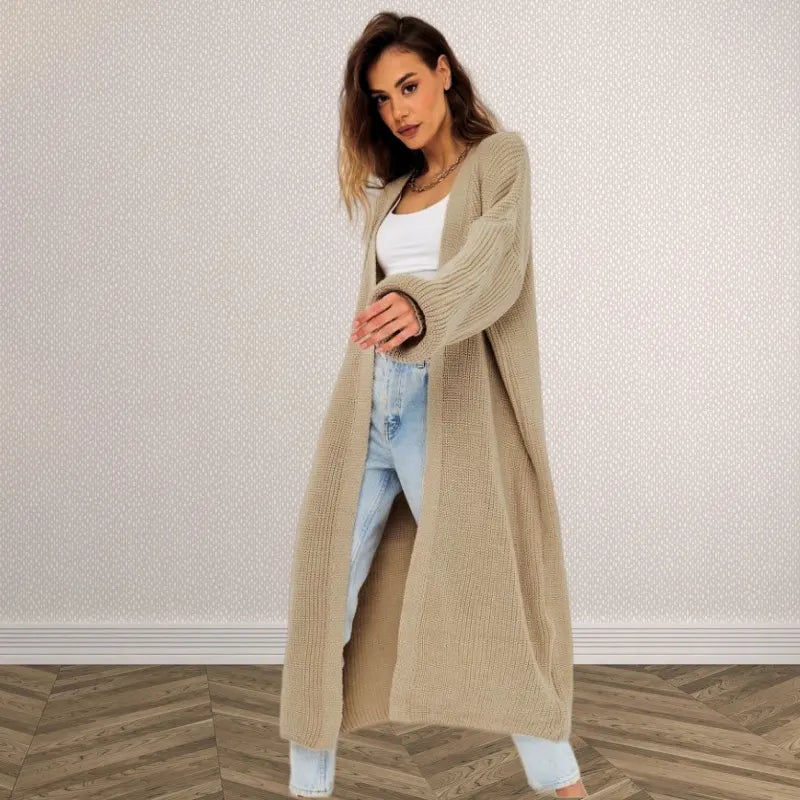 Oversized Ribbed Long Knit Cardigan for Open Front Maxi Sweater Jacket