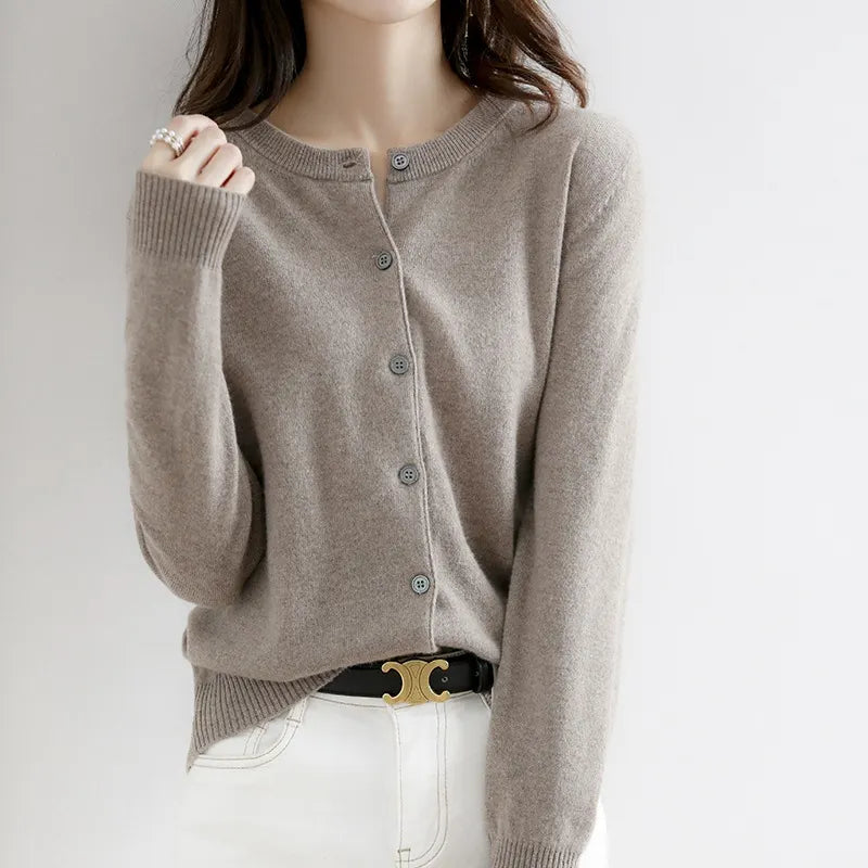 Crew Neck Button Down Sweater