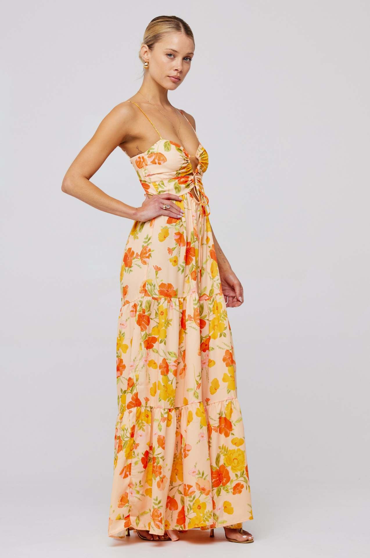 Floral Print Spaghetti Strap Maxi Dress