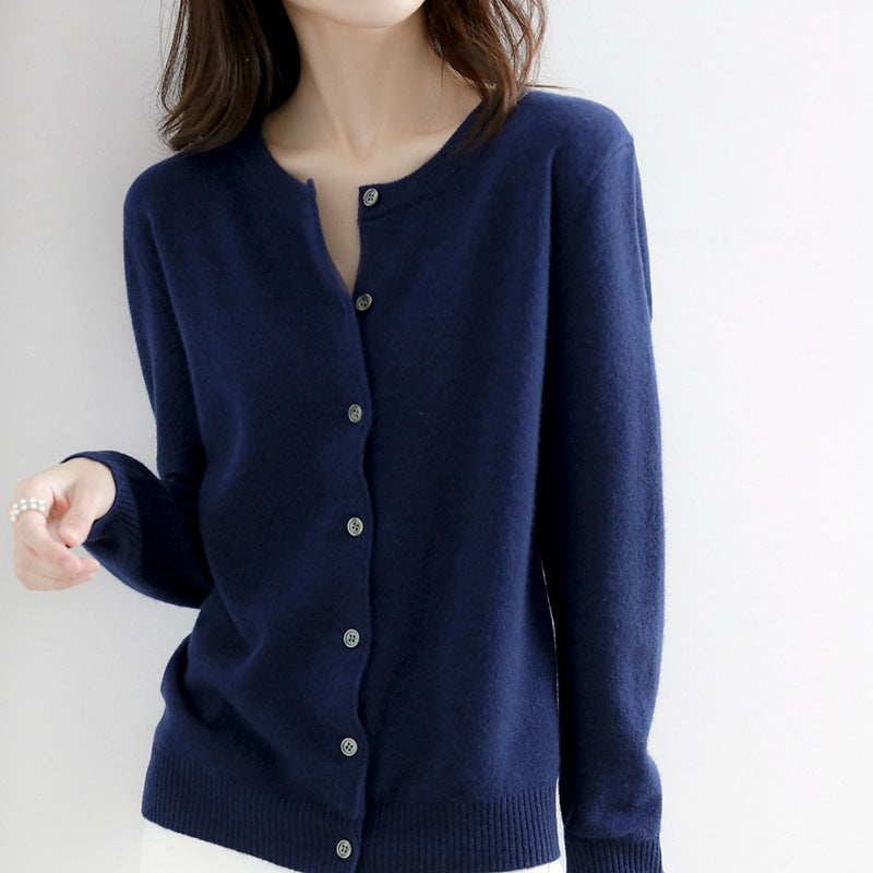 Crew Neck Button Down Sweater