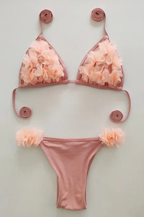 Halter Strappy Bikini Swimsuit Swimwear