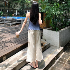 Tooling Pocket Cropped Flare Casual Pants