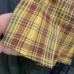 Classic Tartan Plaid Pleated Skirt Embroidery Detail High Waist Mini Skirt