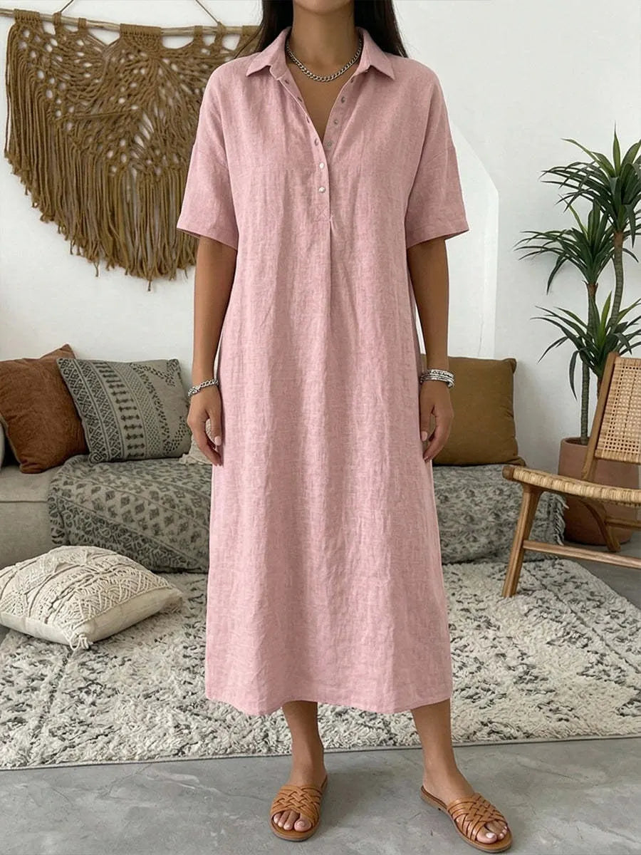 Linen Blend Shirt Dress