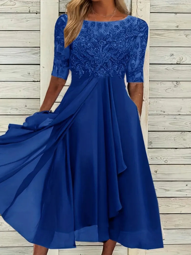Lace Chiffon Evening Party Dress