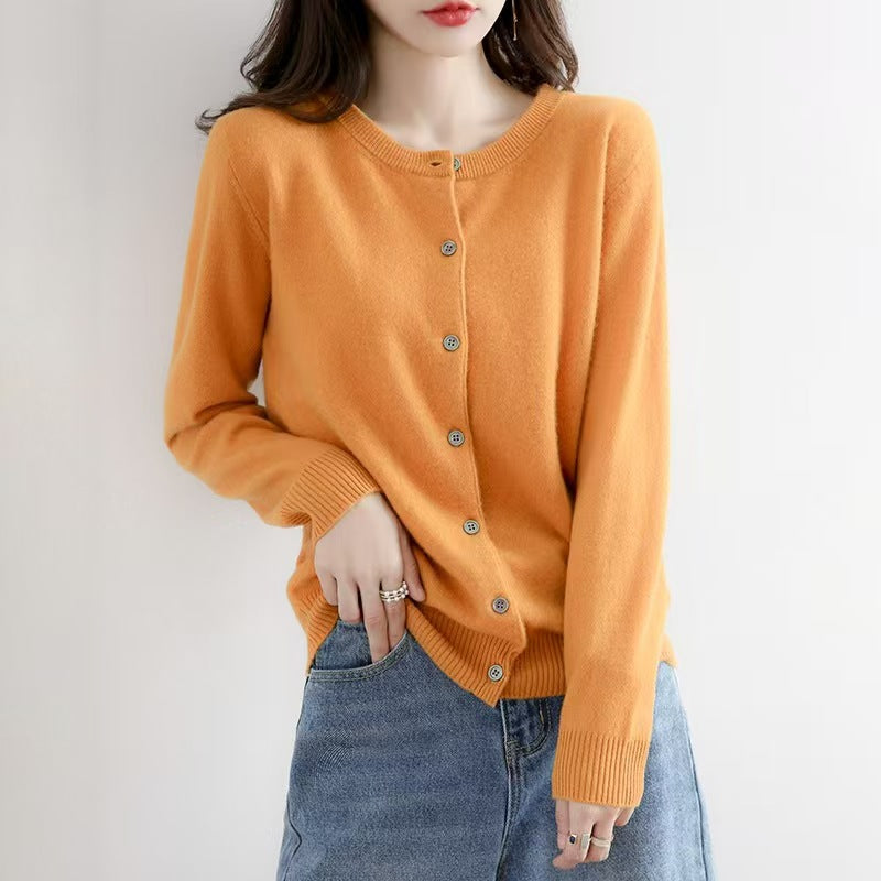 Crew Neck Button Down Sweater