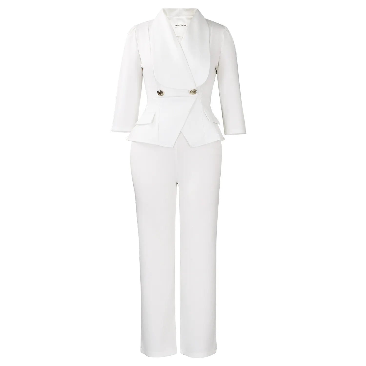 High Waist Wide Leg Pants Two Piece Elegant Office Suit Set