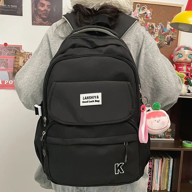 Back To School Backpack, School Backpack Student Teen Girls Solid Ultra-light Nylon Kids School Bag
