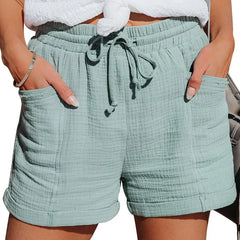High Waist Wide Leg Casual Shorts