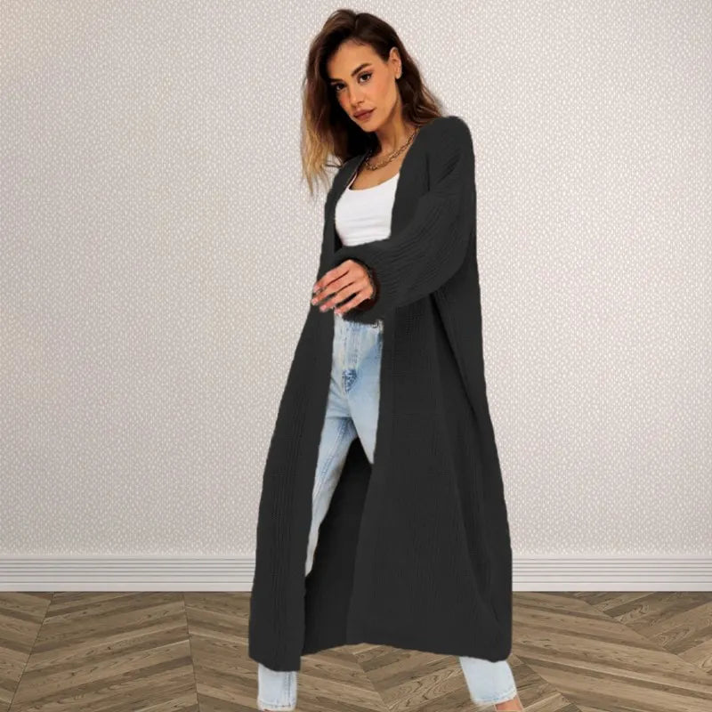 Oversized Ribbed Long Knit Cardigan for Open Front Maxi Sweater Jacket