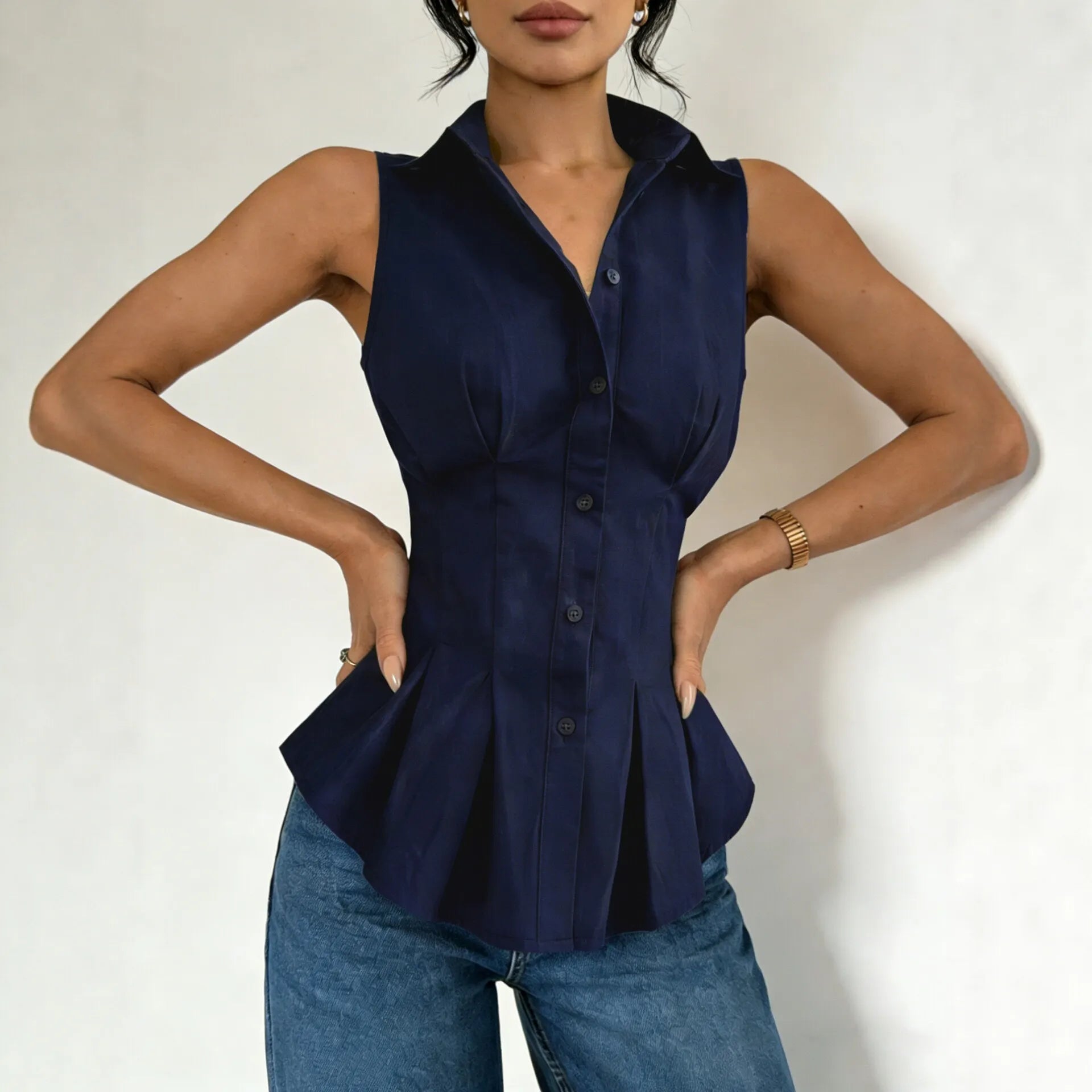 Sleeveless Peplum Blouse