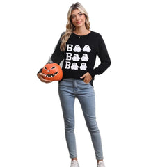 Halloween Boo Ghost Crew Neck Sweater