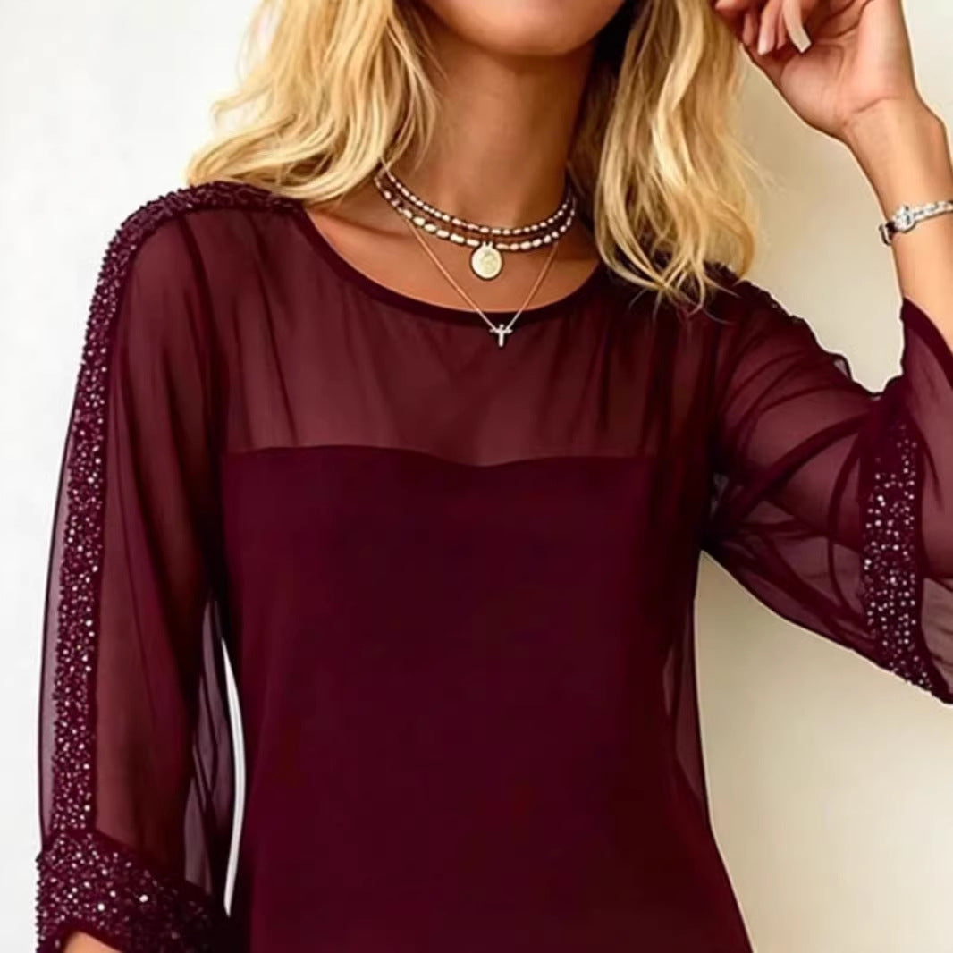 Black Mesh & Sequin Bodycon Dress