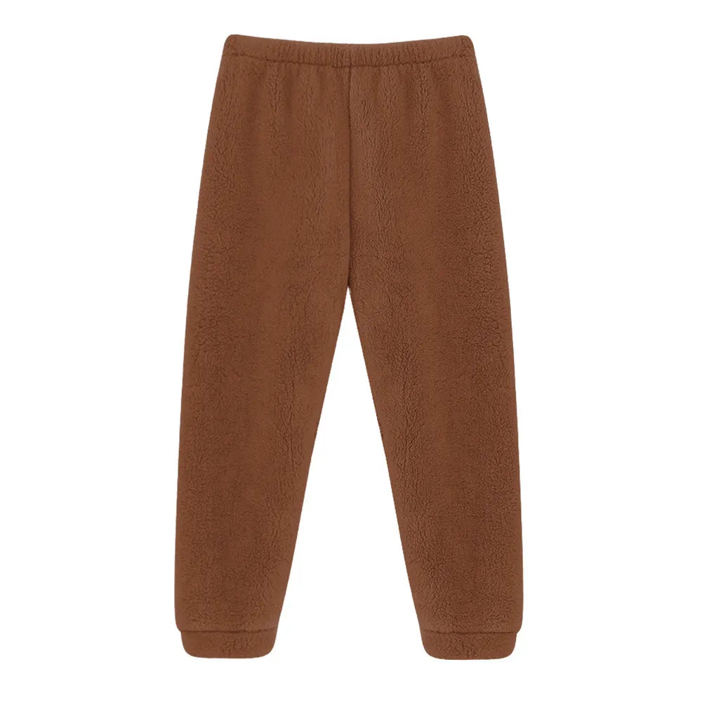 Elastic Waist Fluffy Purple Loungewear Sleep Pants