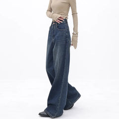 Dark Vintage Wide Leg Denim Pants