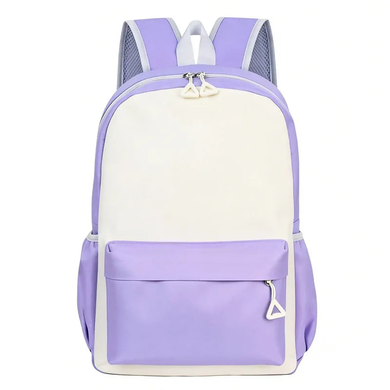 School Backpack Student Teen Kids Color Block Ultra Light Kids School Bag
