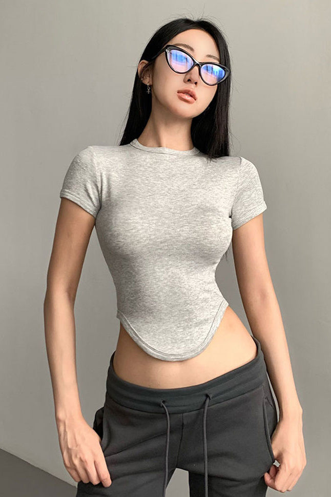 Stretch Short Sleeve Crop Top Tee