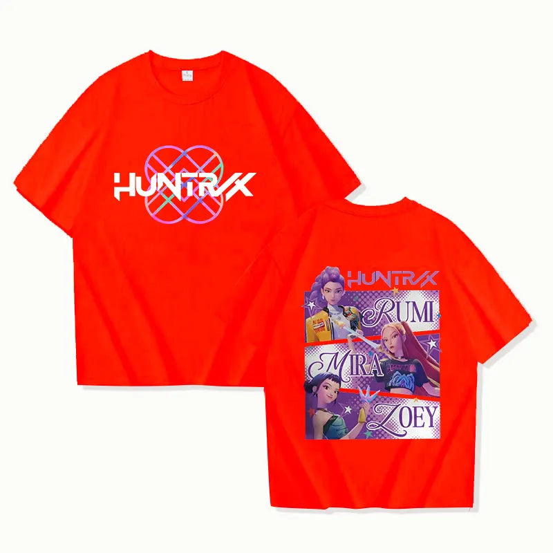 Anime Cartoon Double Sided Print Round Neck Short Sleeve Modal Oversized T-Shirt