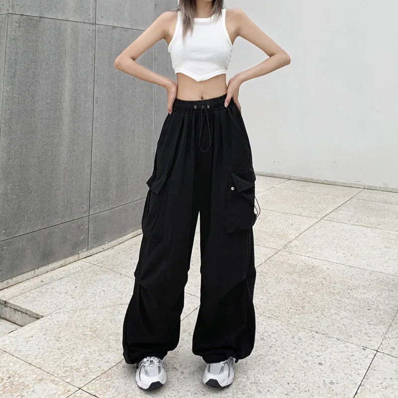 Drawstring Waist Cargo Pants