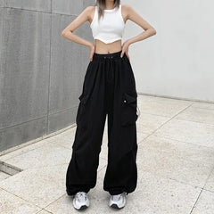 Drawstring Waist Cargo Pants