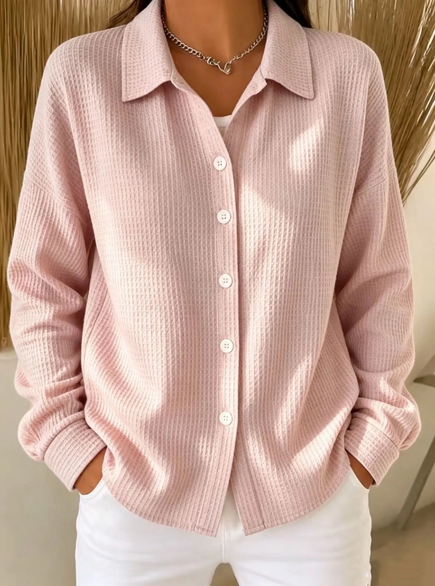 Solid Color Lapel Shirt