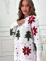 Christmas Tree Snowflake Knit Sweater