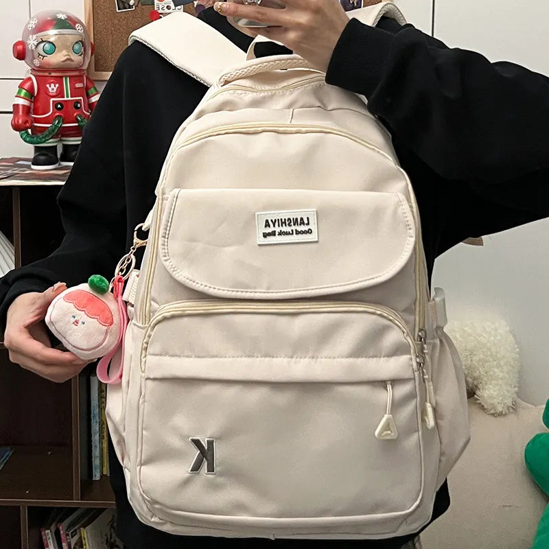 Back To School Backpack, School Backpack Student Teen Girls Solid Ultra-light Nylon Kids School Bag