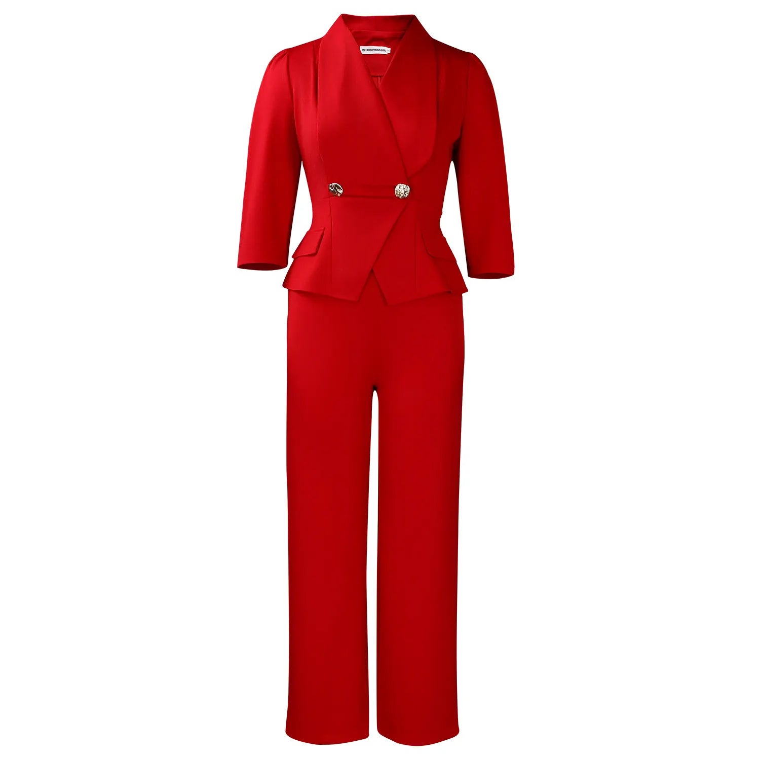 High Waist Wide Leg Pants Two Piece Elegant Office Suit Set