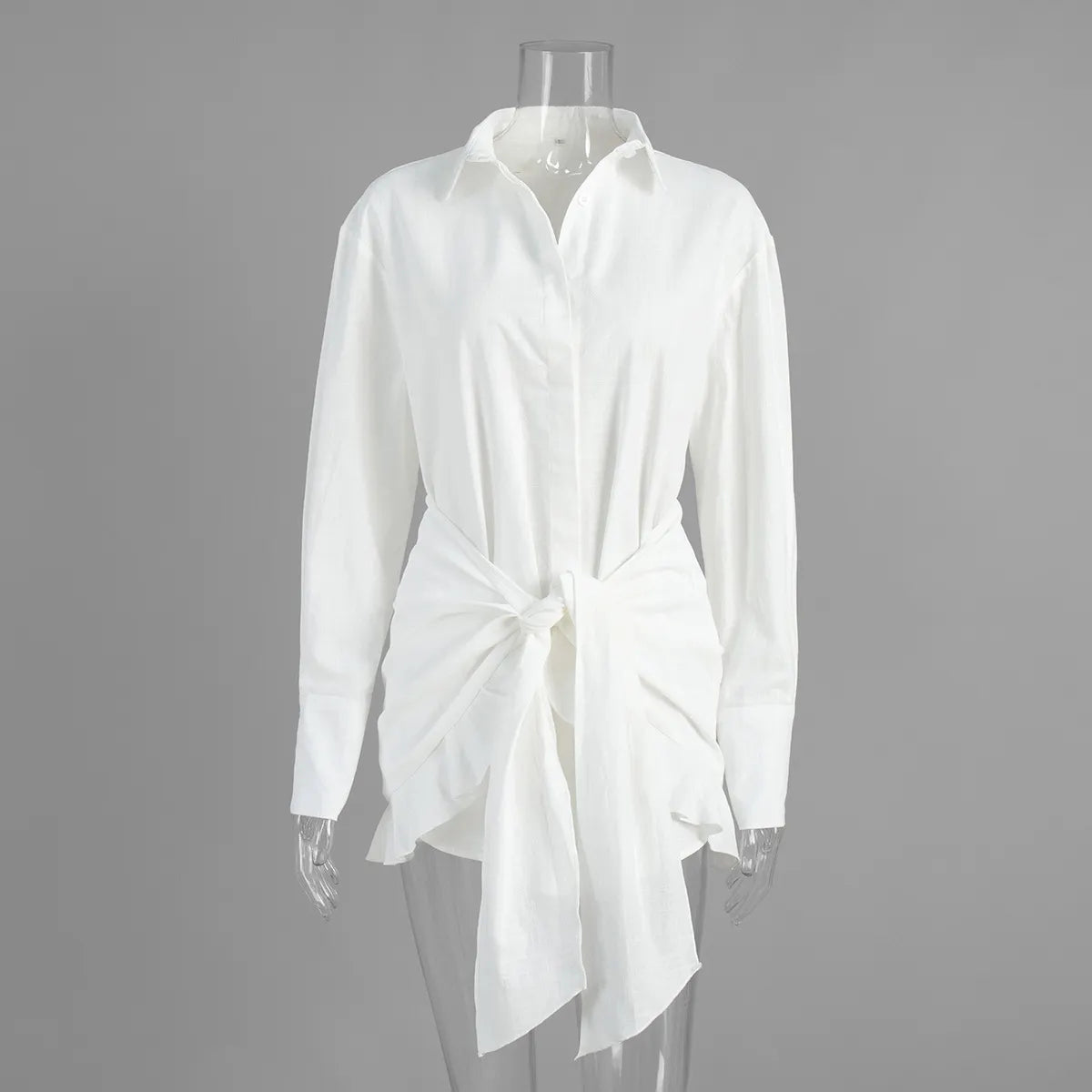 Tie-Waist Button-Down Shirt Dress