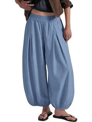 Elastic High Waist Pleated Baggy Harem Jogger Pants