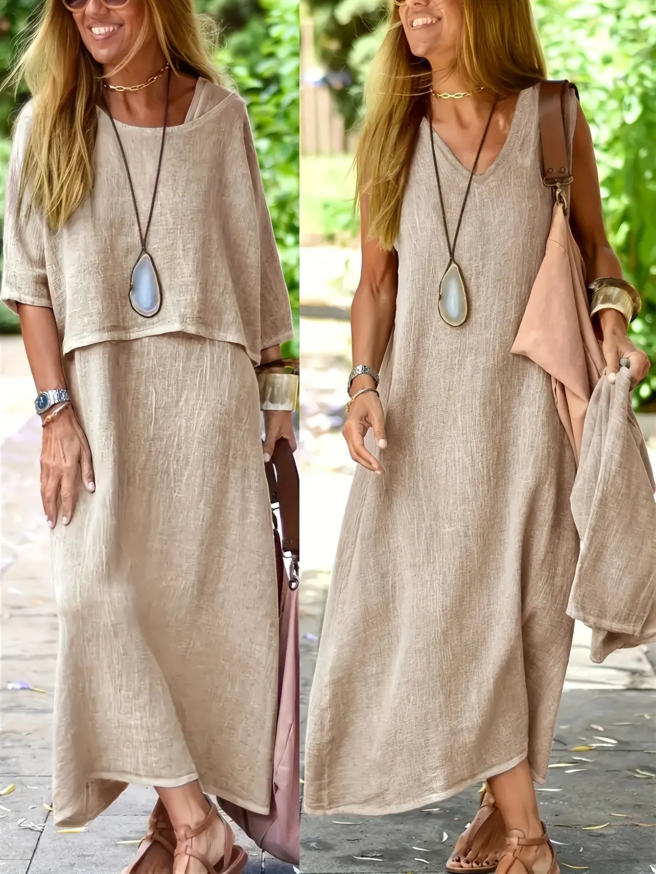 Maxi Dress Elegant Two-Piece Set