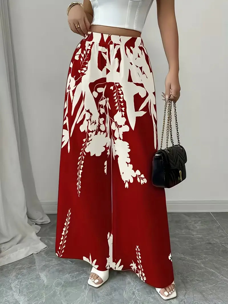 Printed Flare Work Pants