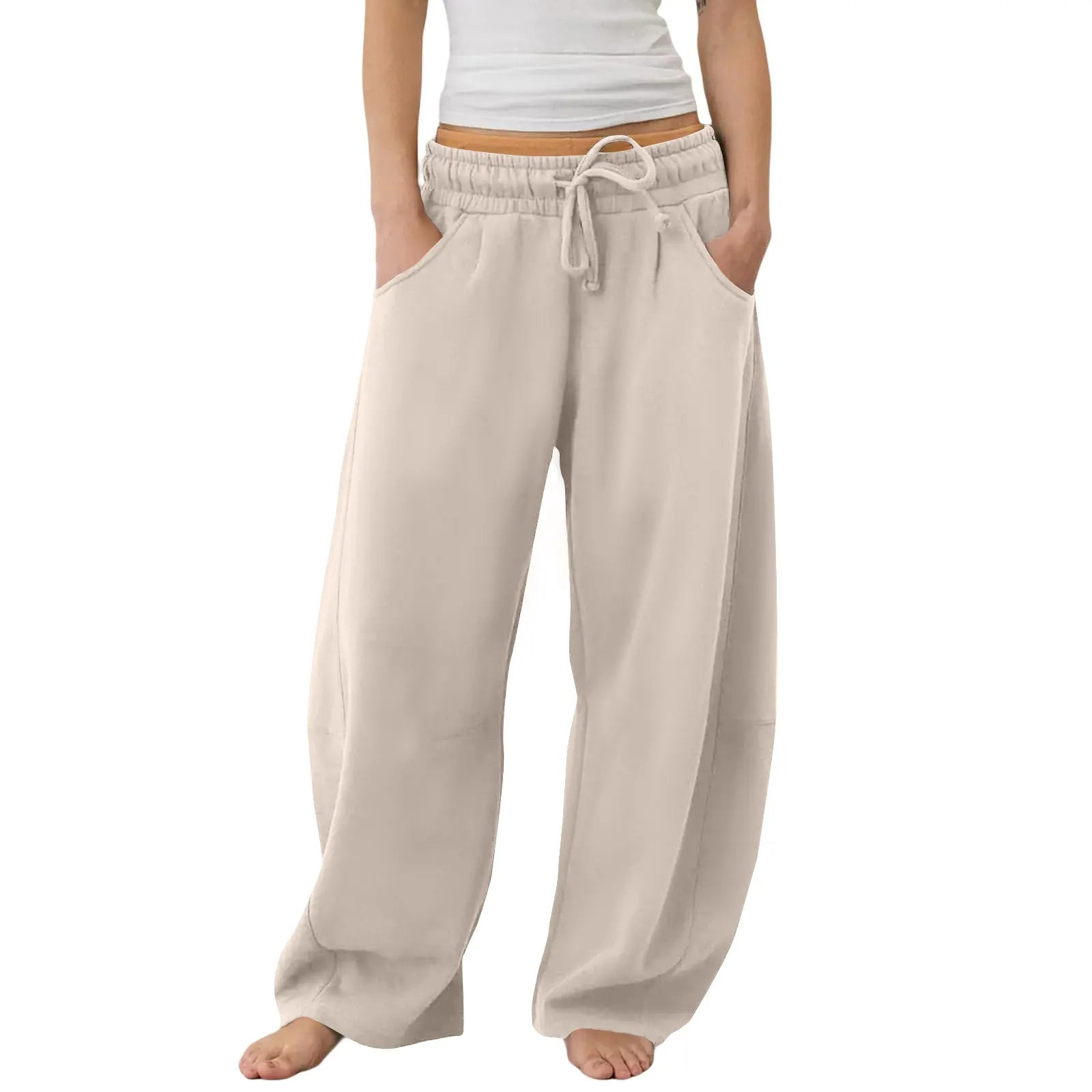 Mid Waist Drawstring Loose Sweatpants