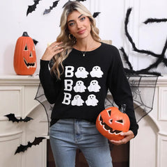 Halloween Boo Ghost Crew Neck Sweater