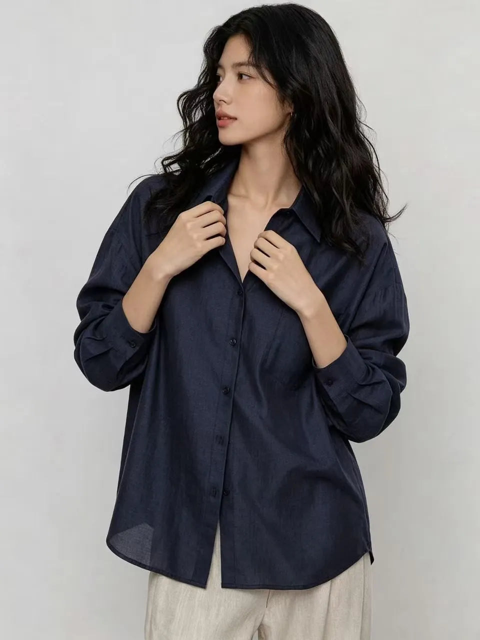 Oversized Collared Button Down Shirt