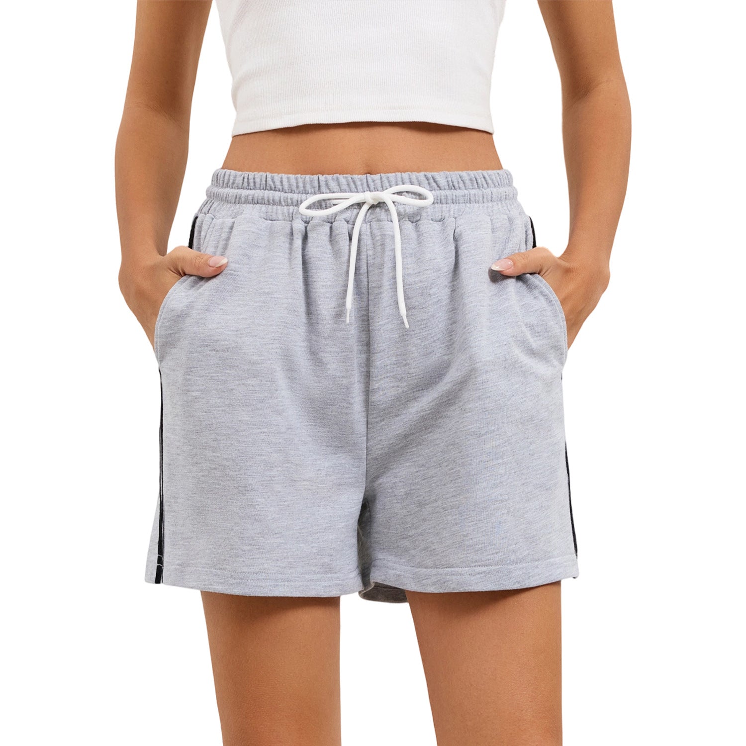 Striped Casual Sweat Shorts