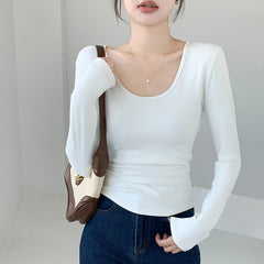 U-Neck Long Sleeve Top